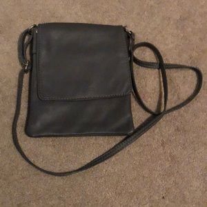 Gray genuine leather purse
